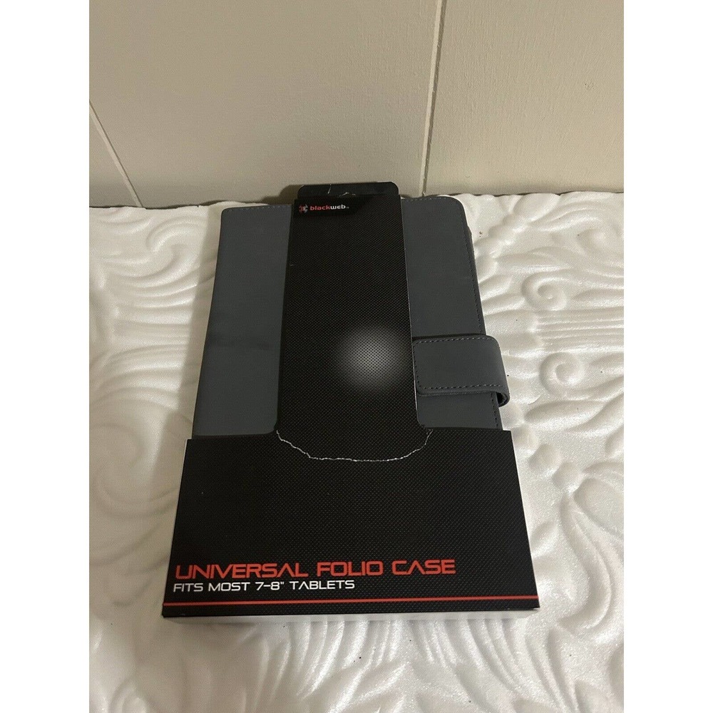 NEW Blackweb Universal Tablet Folio Cover for 7-8" Tablets - Gray